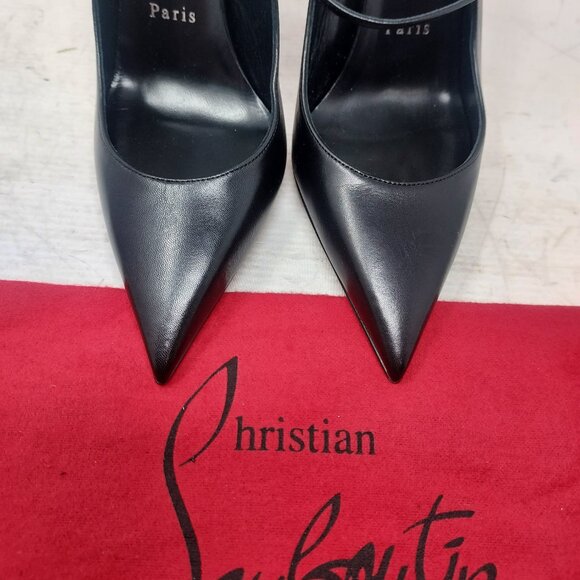 Christian Louboutin Black Strappy Condora Leather Heel Shoe - Picture 7 of 11